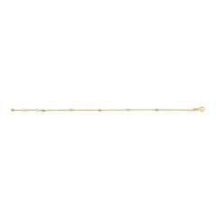 14K Yellow Gold Alternating Red Ruby and White Diamond Bezel Station Chain Bracelet (I-J Color, SI2-I1 Clarity) - 7.5" Inches