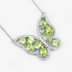 4.65 Carat Genuine Peridot .925 Sterling Silver Necklace