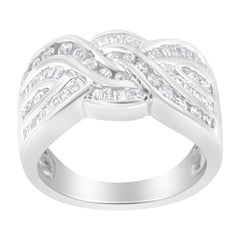 10K White Gold Diamond Bypass Ring (1 Cttw, H-I Color, I1-I2 Clarity) - Size 6-3/4