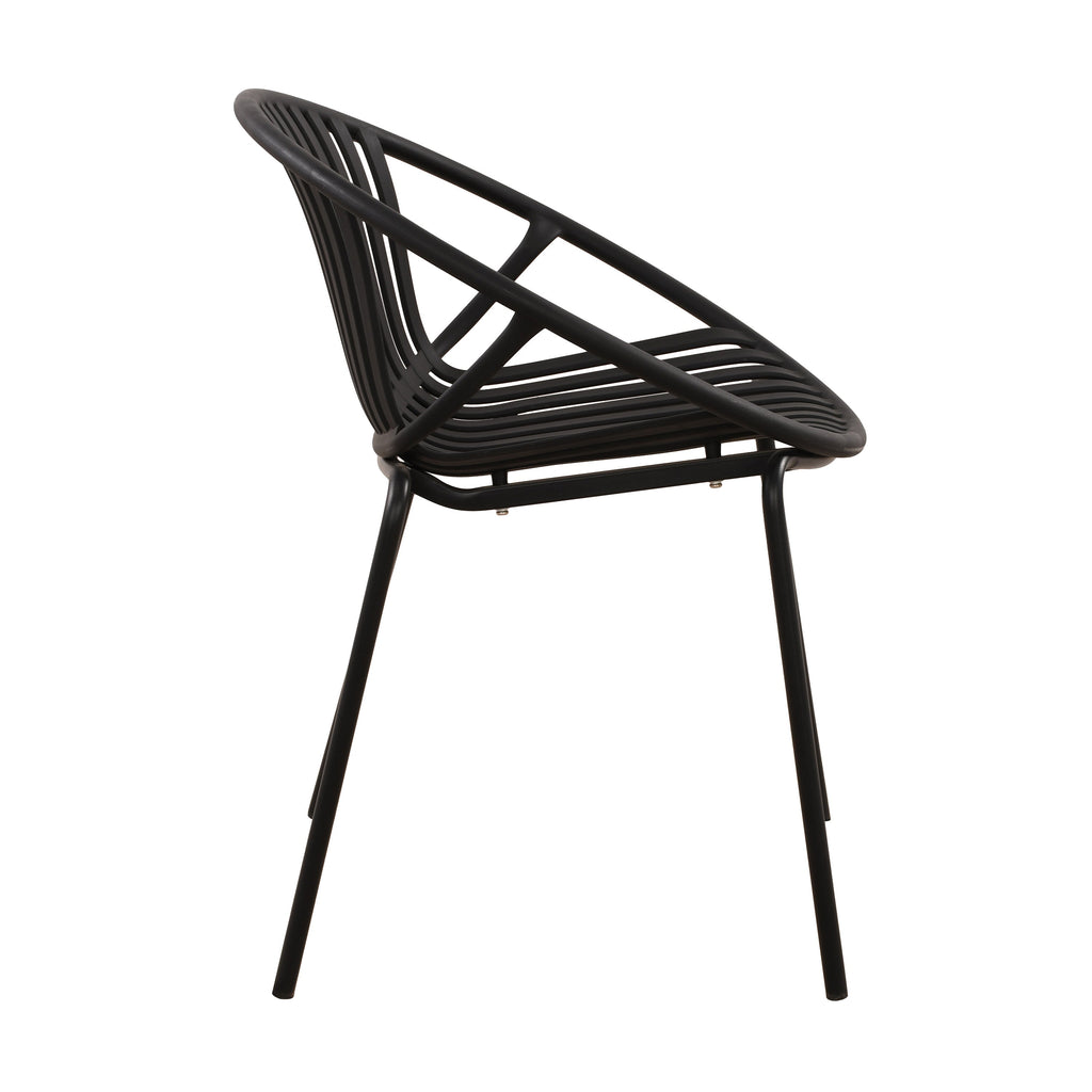 Modern Simple Art Style Patio Dining Chairs with Breathable Design (Set of 2)