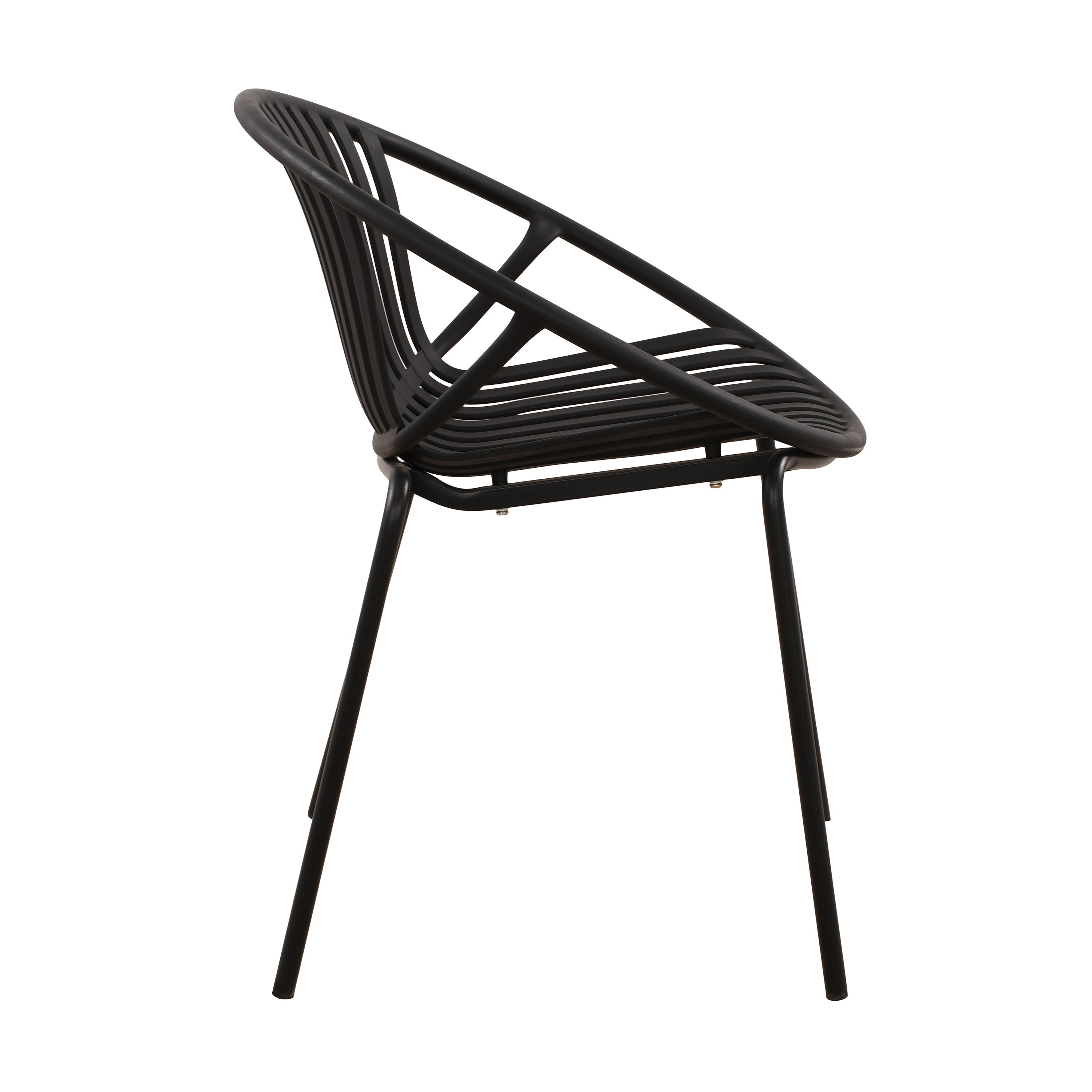 Modern Simple Art Style Patio Dining Chairs with Breathable Design (Set of 2)