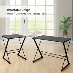L-Shaped Desk Reversible Corner Computer Desk with Movable Shelf and CPU Stand