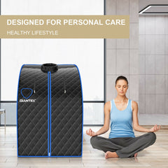 Portable Personal Steam Sauna Spa with 3L Blast-proof Steamer Chair-Black