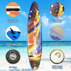 Inflatable Stand Up Paddle Board with Backpack and Aluminum Paddle Pump-L