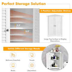 Bathroom Corner Storage Freestanding Floor Cabinet with Shutter Door
