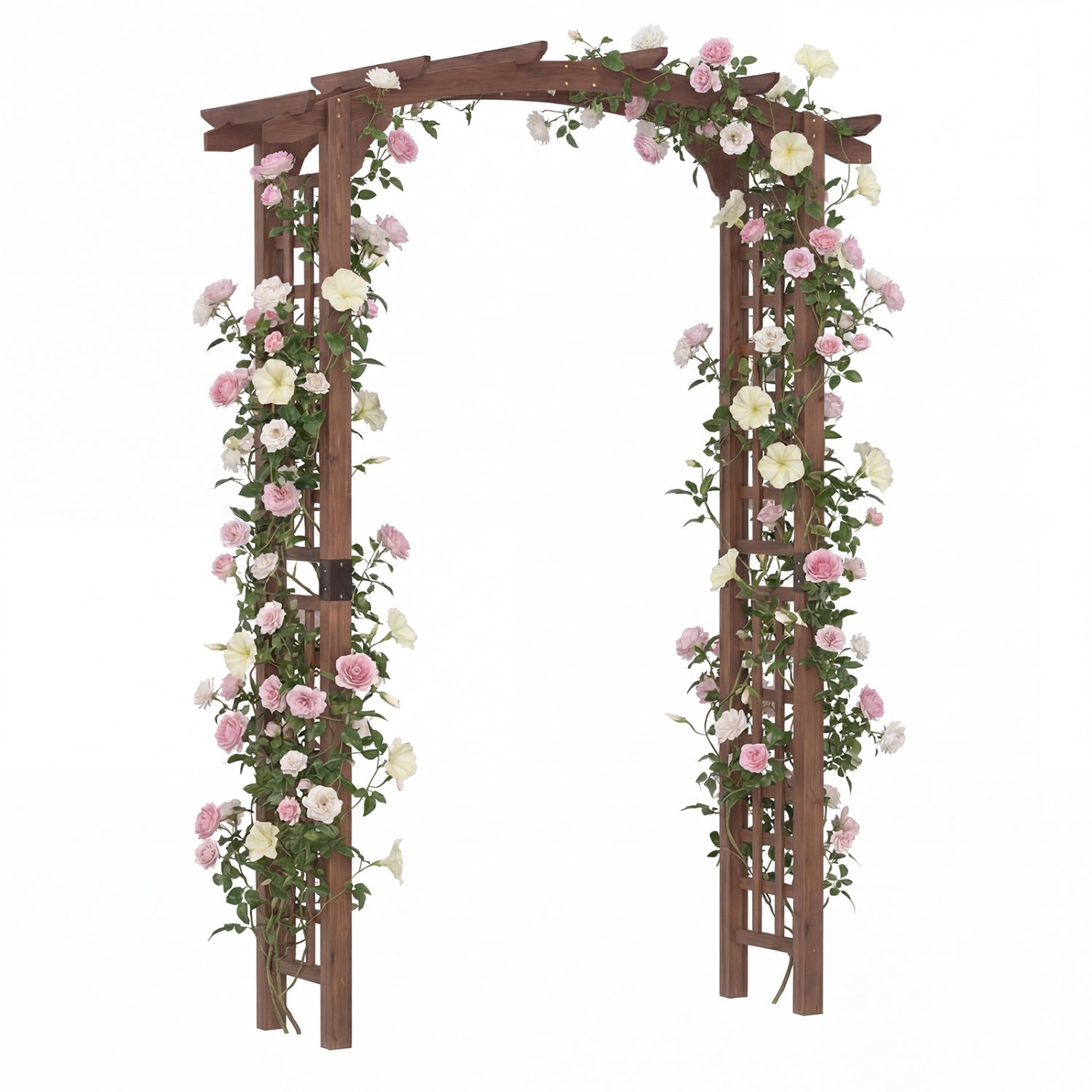 7.5 Ft Garden Arch Wooden Arbor Outdoor Wood Trellis for Climbing Plants