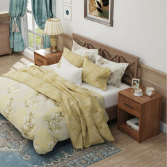 Wooden Nightstand with Drawer and Open Storage Compartment