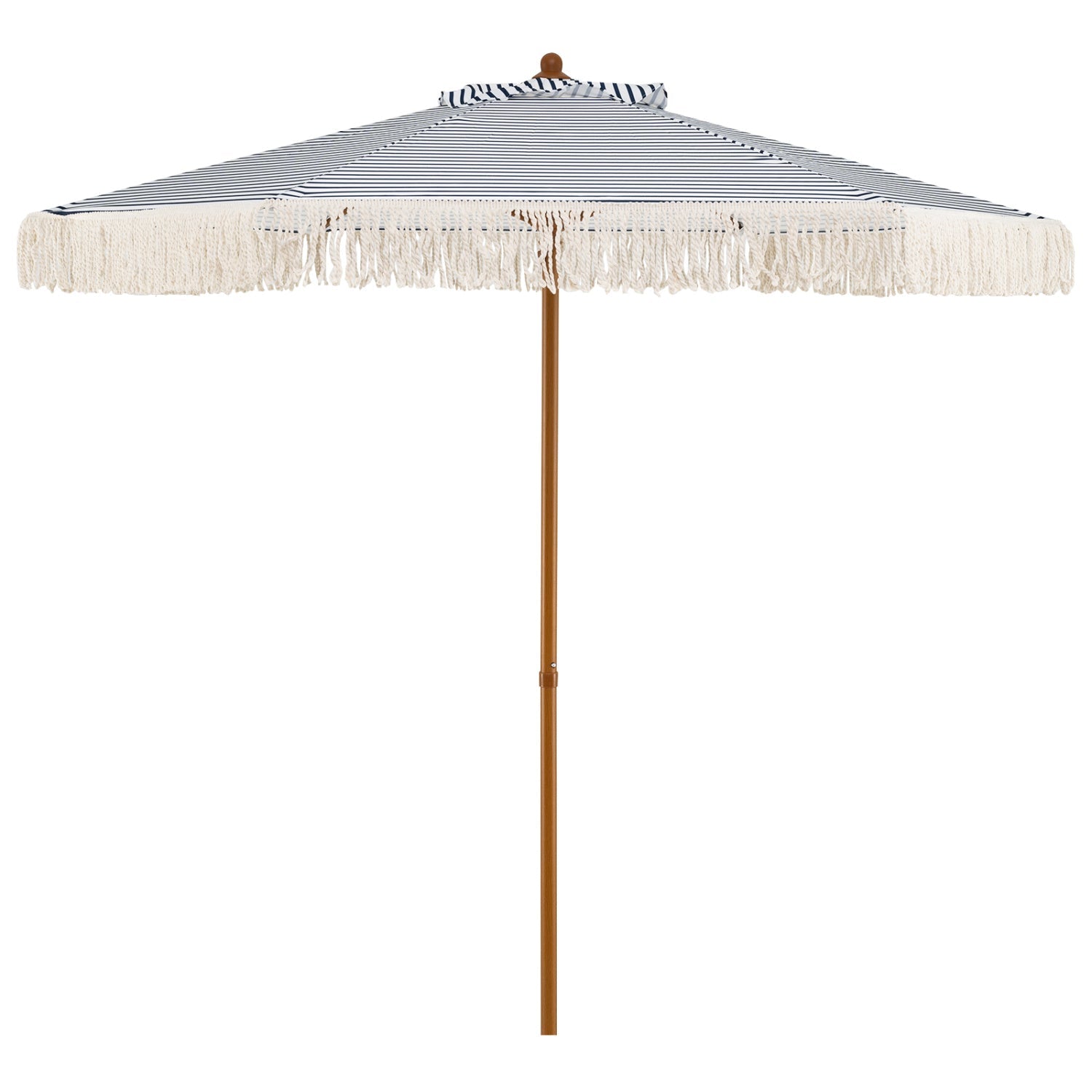 7 Feet Patio Umbrella with Fringe Sun-Protective Beach Umbrella with Boho Tassel
