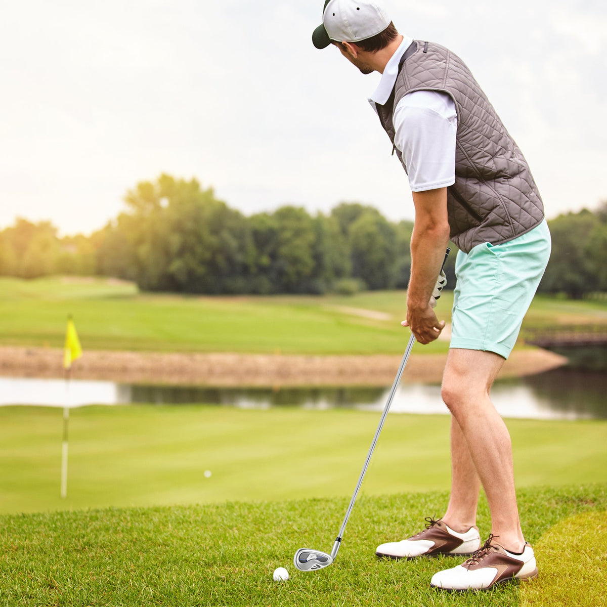 #7 Iron Single Golf Club for Men with Steel Shaft and Headcover