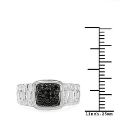 0.22 Carat Genuine Black Diamond .925 Sterling Silver Ring