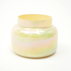 Scented Wax Candle Jar with Lid in Pastel Yellow