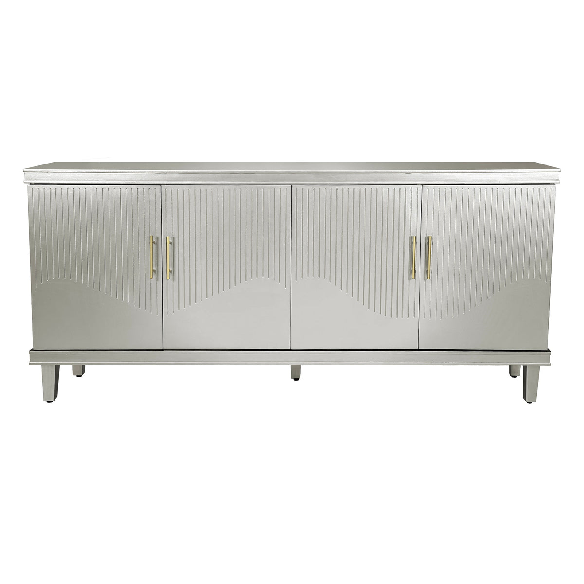 Champagne 4-Door Cabinet with Adjustable Shelves