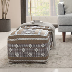 Mapleton Outdoor/Indoor Pouf in Recycled PET Woven Polyester