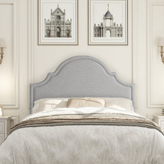 Catherine Upholstered Queen Headboard Light Grey Polyester