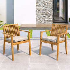 Patio Dining Chair, Comfortable Waterproof Seating (Set of 2)