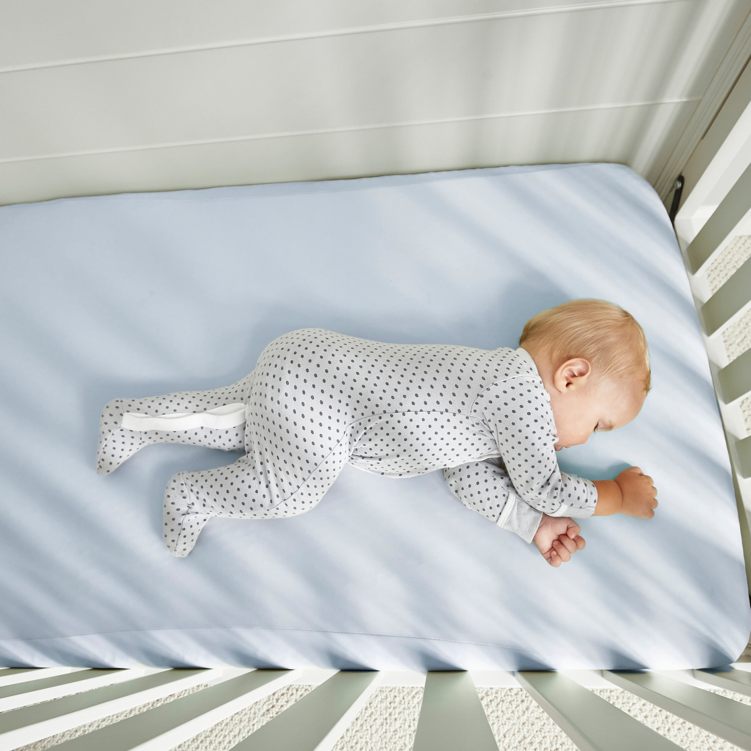 BedGear Dri Tec Crib Sheet, Baby Blue Cooling Fit