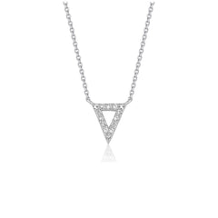 Diamond Inverted Triangle Pendant in 14k White Gold