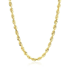 4.0mm 10k Yellow Gold Solid Diamond Cut Rope Chain