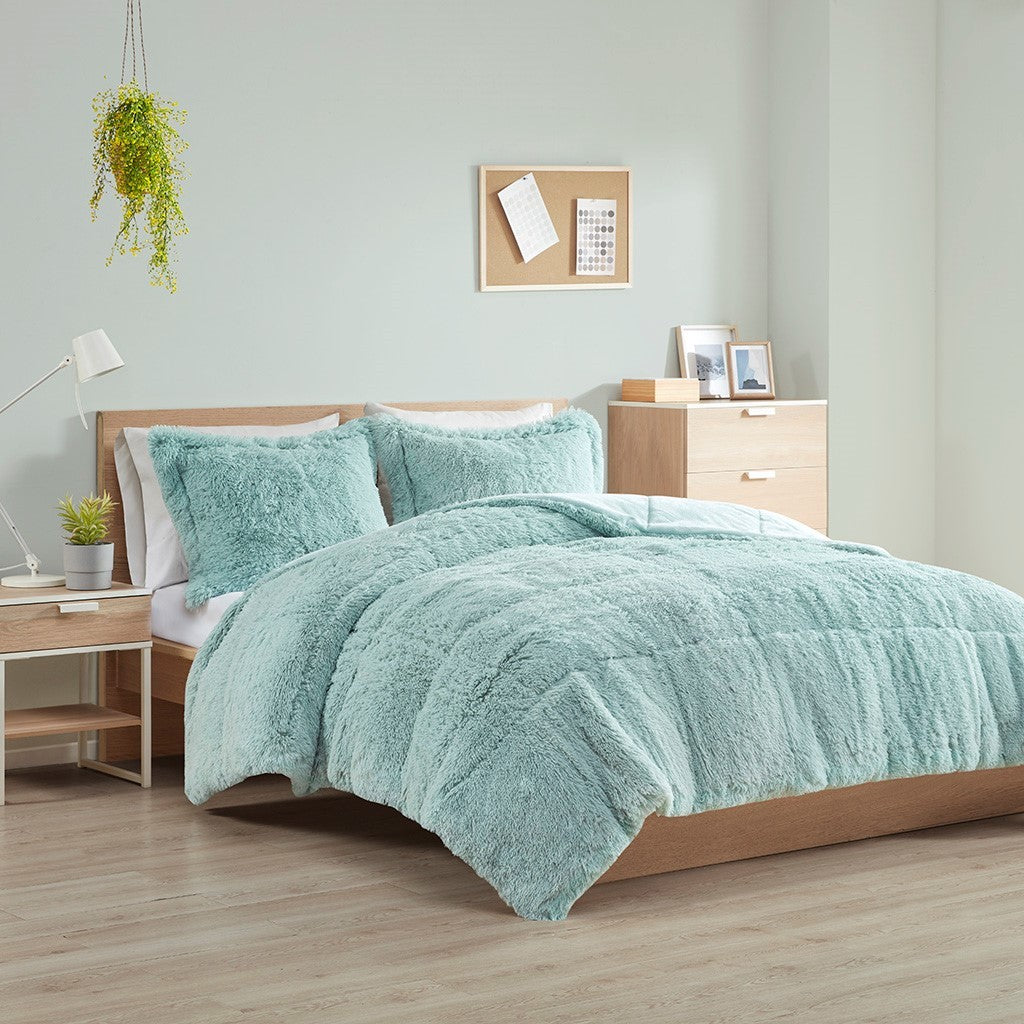 Twin/Twin XL Shaggy Long Fur Comforter Mini Set
