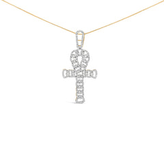 Men's 10K Yellow Gold 1.00 Cttw Ankh Cross Pendant