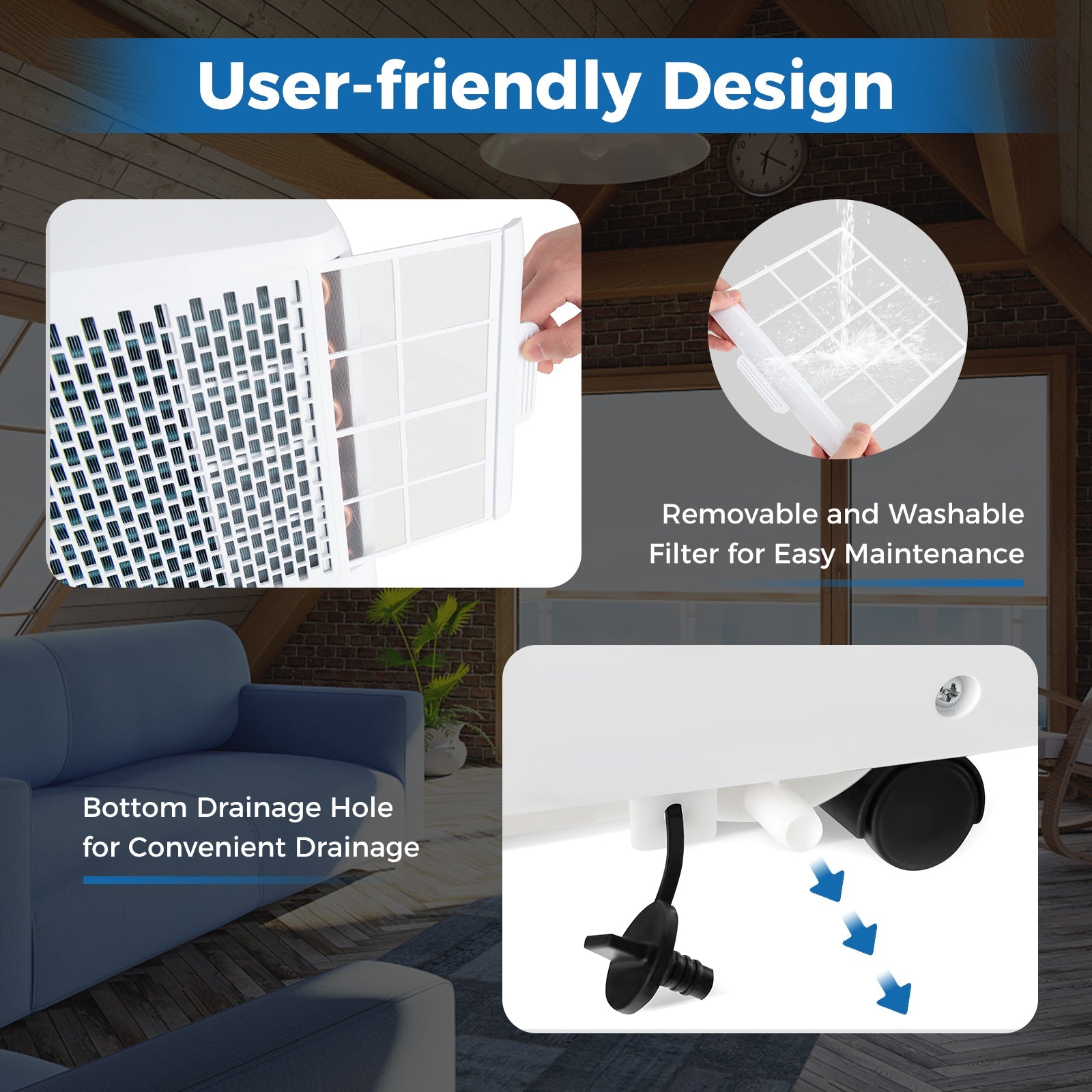 8000 BTU Portable Air Conditioner with Dehumidifier