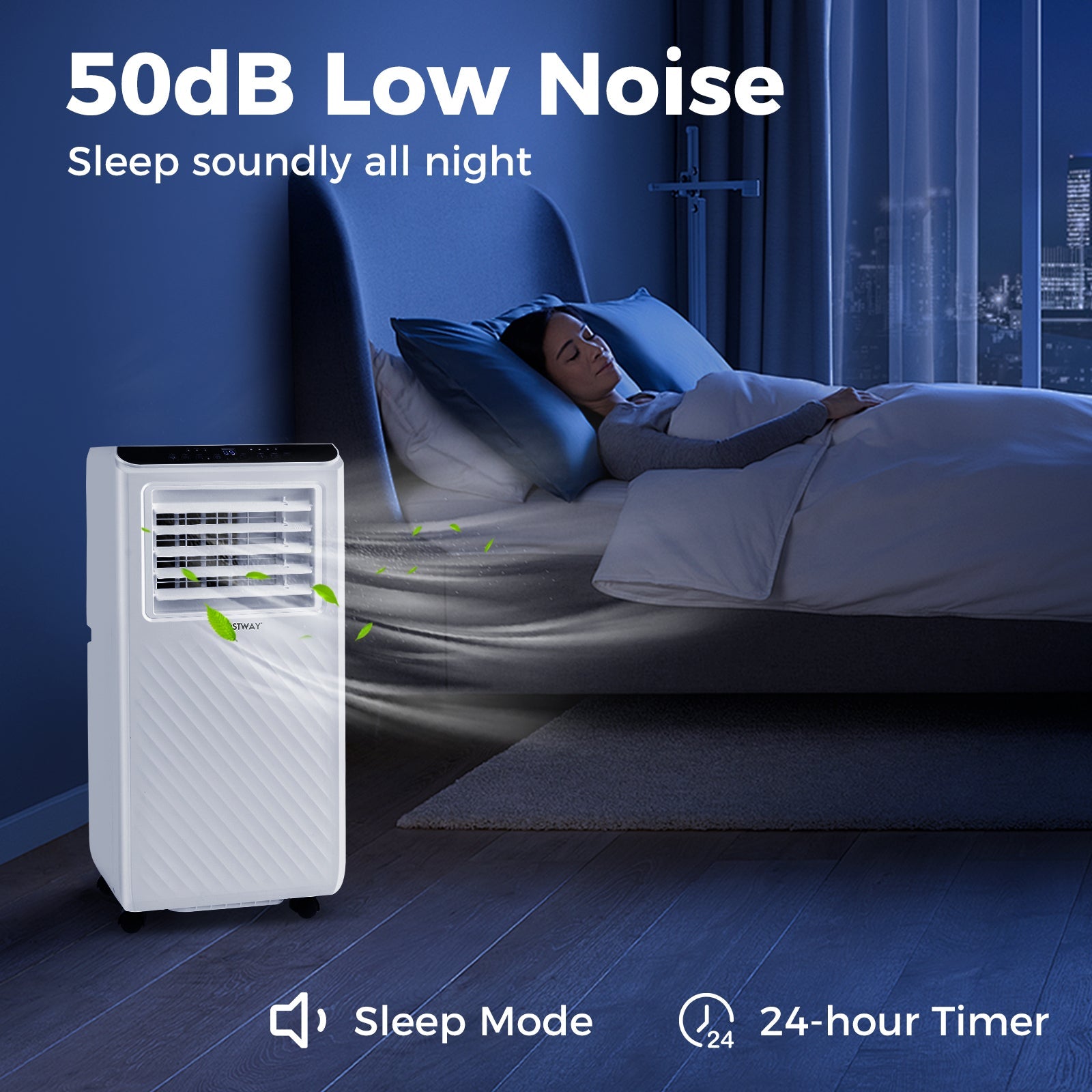 Portable Air Conditioner 8000 BTU 3-in-1 Cooling Fan Dehumidifier