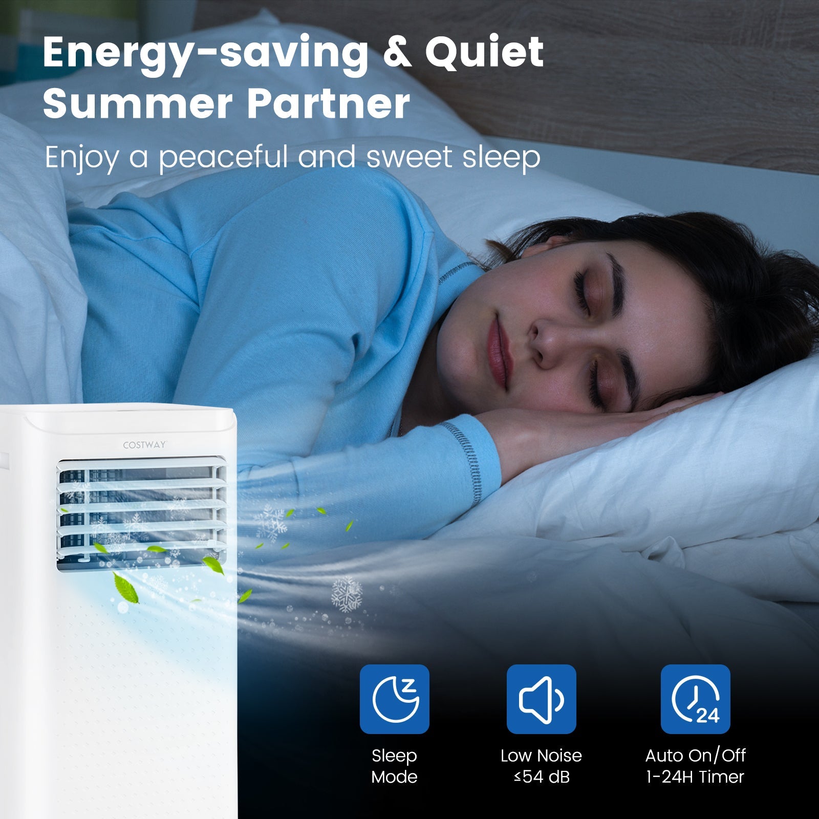 8000 BTU Portable Air Conditioner with Dehumidifier and Fan Mode