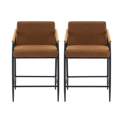 Mid Century Modern Counter Stool Set With Iron Frame