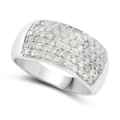 1.21 Carat Genuine White Diamond .925 Sterling Silver Ring