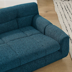 Soft Comfortable Pet Sofa with Backrest and Armrests in Blue