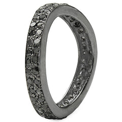 1.11 Carat Genuine Black Diamond .925 Sterling Silver Ring