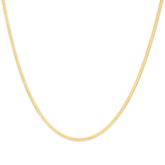 Unisex Solid 14K Yellow Gold 2.8mm Imperial Herringbone Chain Necklace - 18" Inches