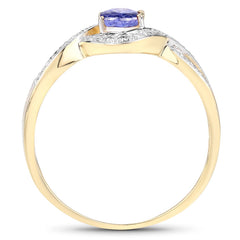 0.75 Carat Genuine Tanzanite .925 Sterling Silver Ring
