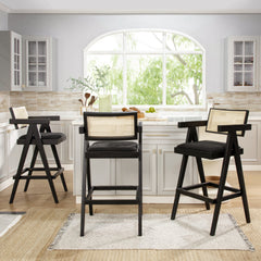 29.5' The Bergenholt Woven Resin Bar Stool Trio Set of 3