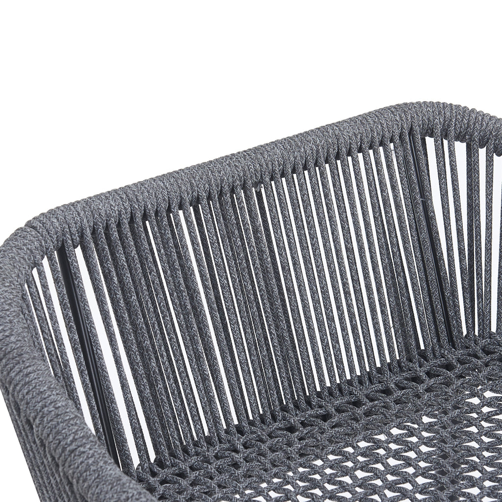La Push Outdoor Patio Dark Gray Rope Barstool (Set of 2)