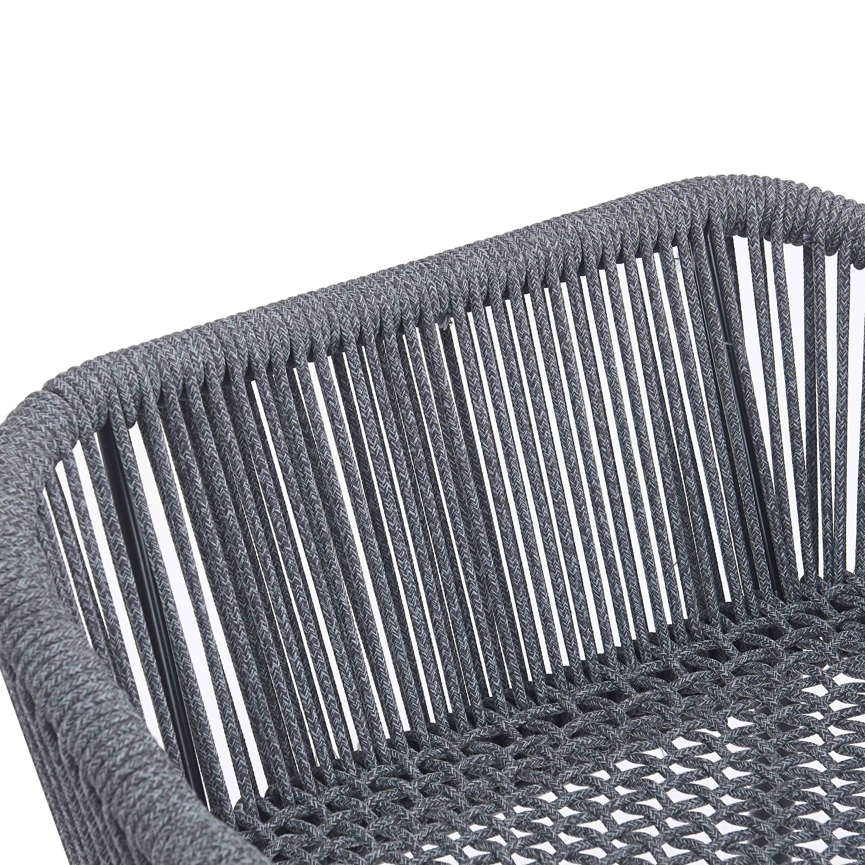 La Push Outdoor Patio Dark Gray Rope Barstool (Set of 2)