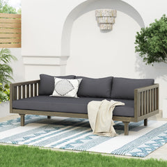 Claremont 3 Seater Daybed with Slat Paneling and Water-Resistant Cushions