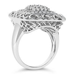 Sterling Silver 1.0 Cttw Diamond Celtic Knot Cocktail Ring
