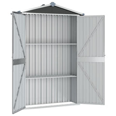 NNEVL Garden Shed Anthracite 107.5x46x183 cm Galvanised Steel