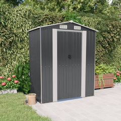 NNEVL Garden Shed Anthracite 192x108x223 cm Galvanised Steel