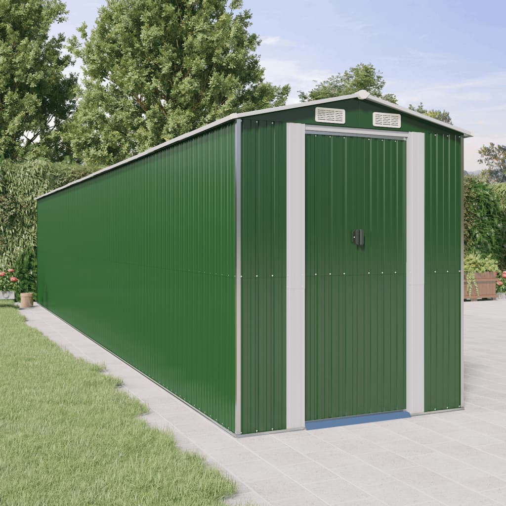 NNEVL Garden Shed Green 192x1021x223 cm Galvanised Steel