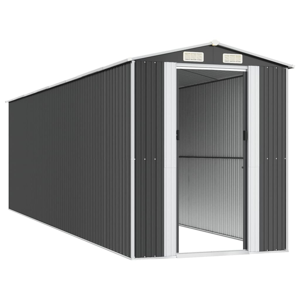 NNEVL Garden Shed Anthracite 192x689x223 cm Galvanised Steel