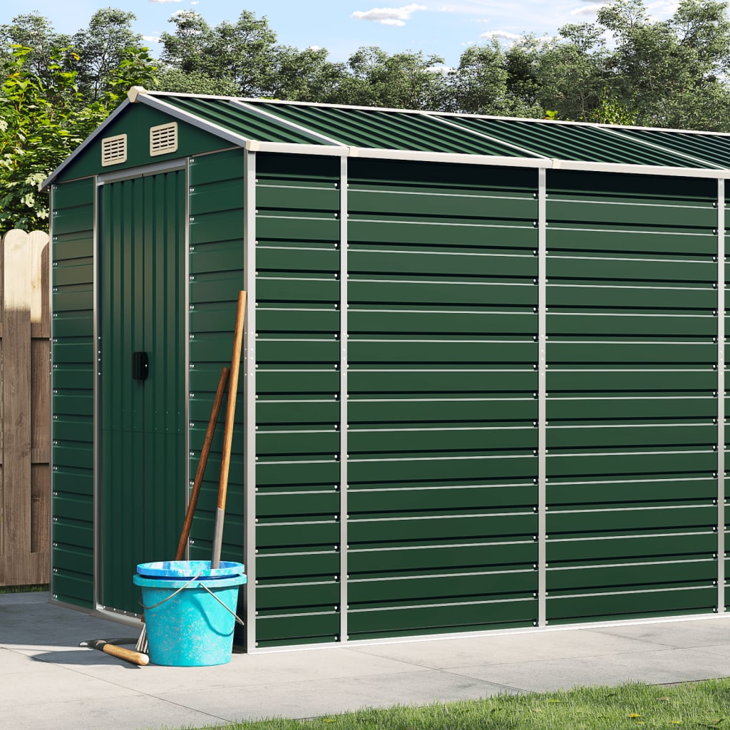 NNEVL Garden Shed Green 191x895x198 cm Galvanised Steel