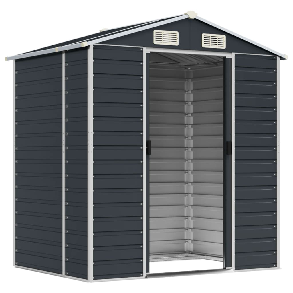 NNEVL Garden Shed Anthracite 191x130x198 cm Galvanised Steel