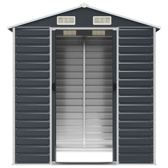 NNEVL Garden Shed Anthracite 191x130x198 cm Galvanised Steel