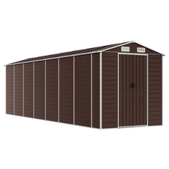 NNEVL Garden Shed Brown 191x640x198 cm Galvanised Steel