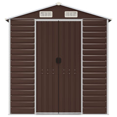 NNEVL Garden Shed Brown 191x640x198 cm Galvanised Steel