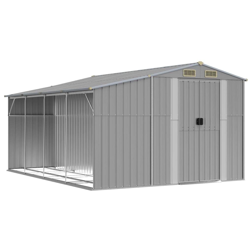 NNEVL Garden Shed Grey 277x365.5x179 cm Galvanised Steel