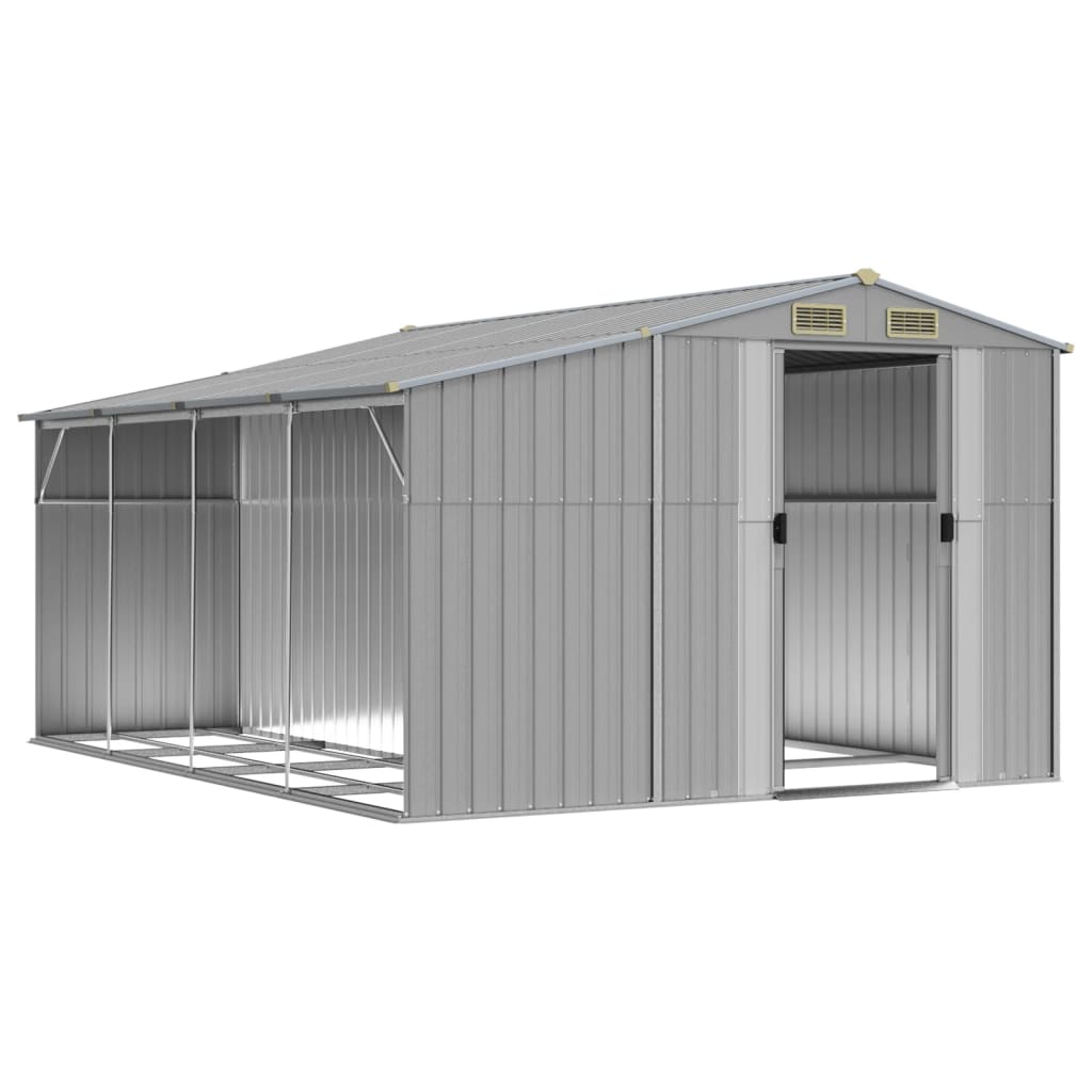 NNEVL Garden Shed Grey 277x365.5x179 cm Galvanised Steel
