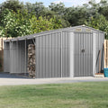 NNEVL Garden Shed Grey 277x365.5x179 cm Galvanised Steel
